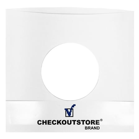200 CheckOutStore Paper Record Sleeves With Hole for 7" Vinyl 45 RPM Records (Inner Sleeves)