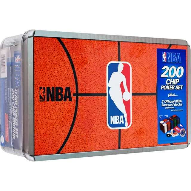 200 Chip NBA Poker Set Chip rack + Two decks of cards + 200 chips