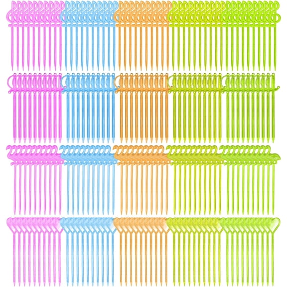 200 Colorful Plastic Fruit Picks - Reusable Party Toothpicks & Cocktail Skewers (Various Styles)
