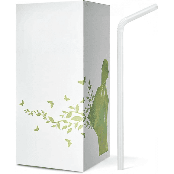 200 Count 8.25 Inch Eco-Friendly Bendable Compostable PLA Straws