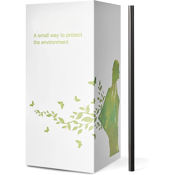200 Count Compostable -Based PLA Straws- Biodegradable Black Drinking Plasticless Straws- Plastic Bar Straw