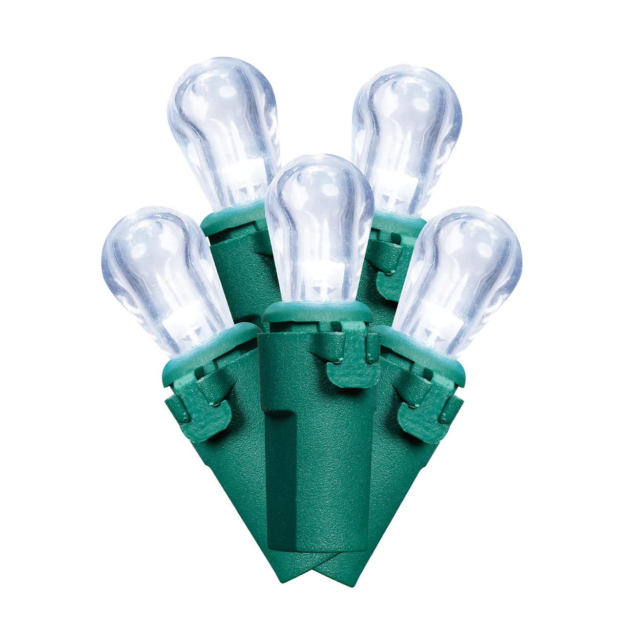 200Count Cool White LED Mini Edison Christmas Lights with Green Wire