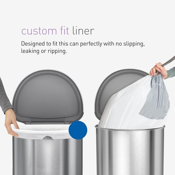 200 Count, Dispenser Pack Custom Fit Liners, Drawstring Trash Bags, 30-45 Liter / 8-12 Gallon, White