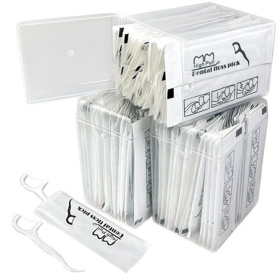 EYX Formula 210 Count Dental Floss Picks with 200 Tooth Floss Picks, White