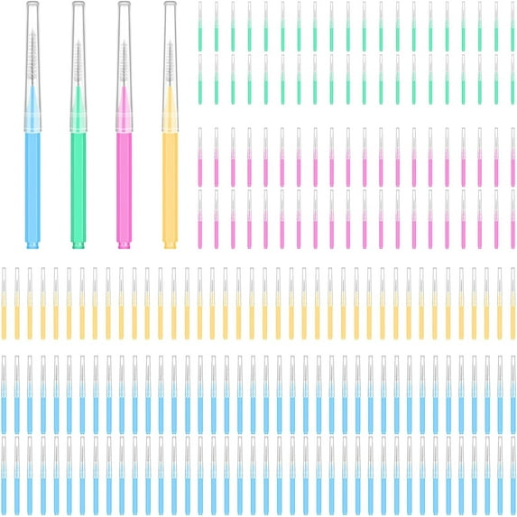 200 Count Interdental Brushes Between Teeth for Braces, Orthodontic Flossers Brush Cleaner, Dental Teeth Braces Cleaning Tools Kit