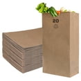 thumbnail image 1 of [200 Count] Large Brown Kraft Paper Bag (20 lb) - Paper Lunch Bags, Snacks, Gift Bags, Grocery, Merchandise, Party Bags (8 x 5.5 x 16 in) (20 Pound Capacity) by EcoQuality, 1 of 6