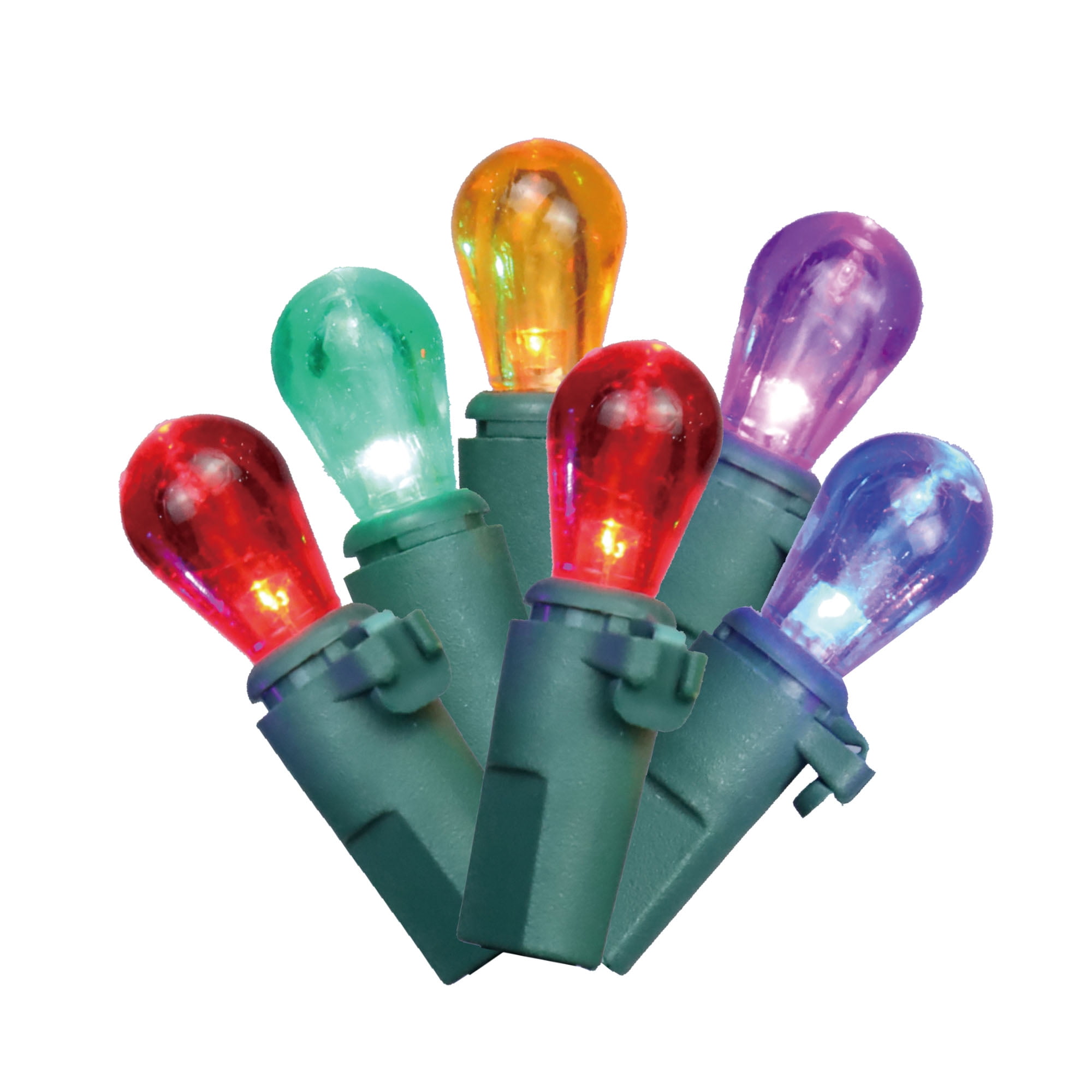 200Count Multicolor LED Mini Edison Christmas Lights with Green Wire