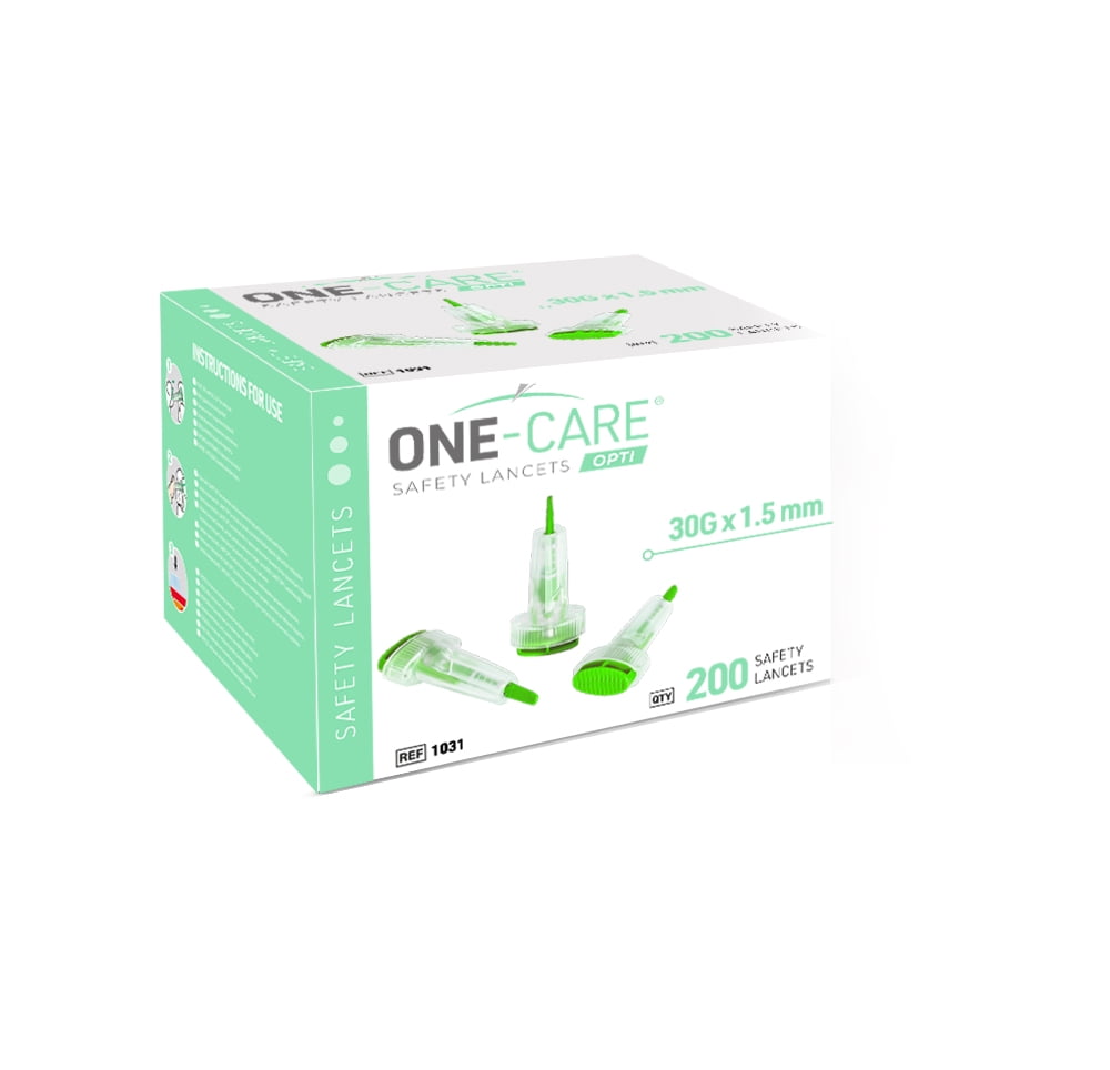 ONECARE Opti Sterile Safety Lancets, Single Use, 200 Count, 30G x 1