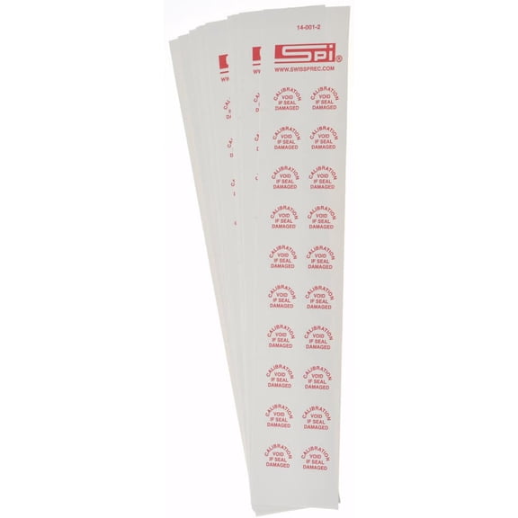200 Count SPI 14-001-2 "Calibration Void if Seal Damaged" Security Seals, 3/4" Diameter Each