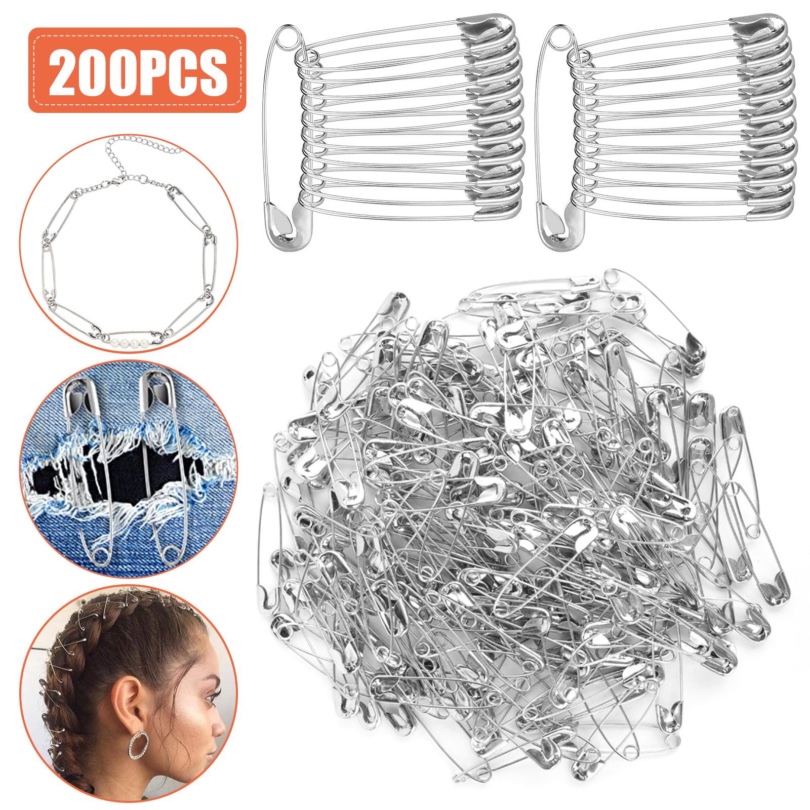 Safety Pins, Safety Pins Assorted, 500 Pack, Assorted Safety Pins, Safety  Pin, Small Safety Pins, Safety Pins Bulk, Large Safety Pins, Safety Pins  for Clothes 