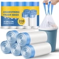 thumbnail image 1 of 200 Count Small Trash Bags 2-4 Gallon Drawstring Garbage Can Liners, 1 of 6