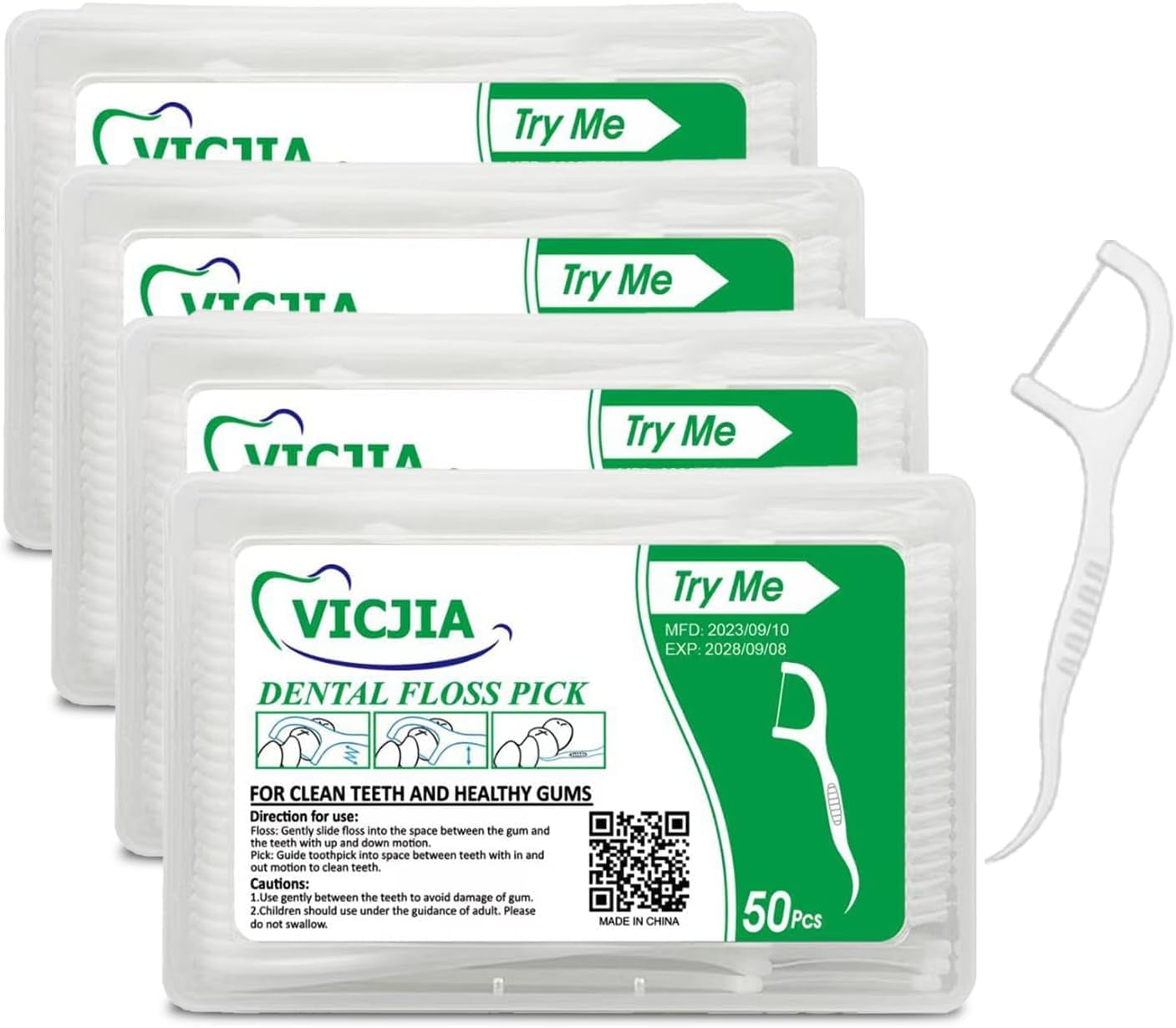 200 Count Tooth Floss Picks Unflavored Dental Floss for Teeth 2in