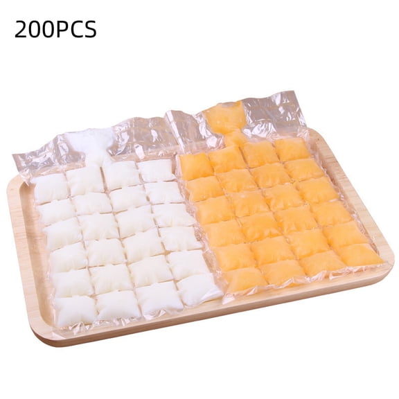 200 Counts Disposable Ice Cube Bags with Funnels, Ice Cube Mold Trays, Easy Stackable Release Cooler Bag for Food Drinkļ¼Self-Seal Freezing Maker