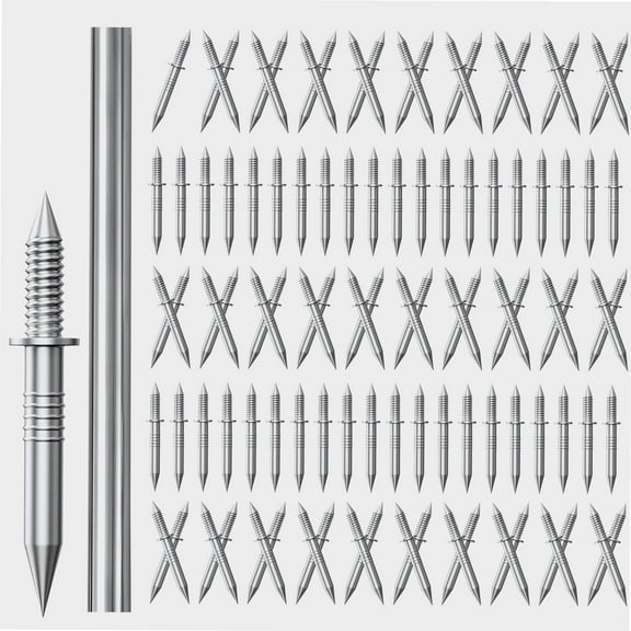 200 Counts Double Head Skirting Thread Seamless Nail, Invisible Security Screws with Nail-Specific Sleeve Tool, Seamless Skirting Line Nails for Solid Wood Baseboard