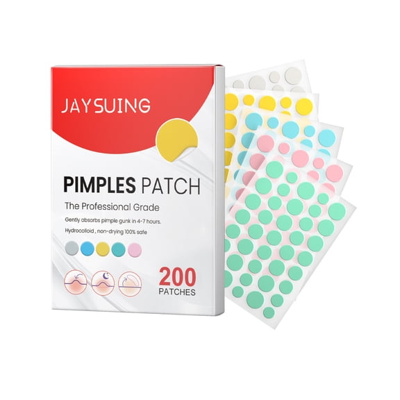 200 Counts Star Pimple Patches for Face, Hydrocolloid Star Acne Patches, Cute Star Zit Covers for Face, Colorful Spot Stickers with Tea Tree, Salicylic Acid & Cica Oil