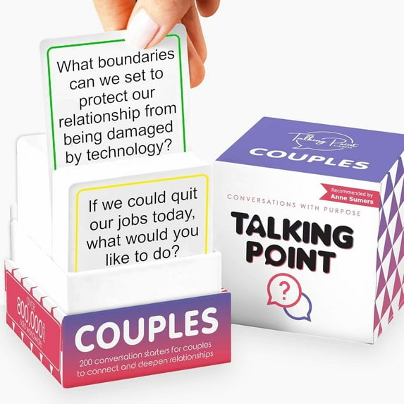 Talking Point 200 Couples Conversation Cards - Enjoy Better Relationships and Deeper Intimacy wit this Dating Card Game for Adult