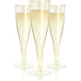 thumbnail image 1 of 200 Disposable Champagne Flutes Gold Glitter Glasses - 6 Oz Plastic Champagne Cups for Parties, Wedding Toasts, Mimosa Bar, and New Year’s Eve - Elegant Bulk Gold Plastic Wine Flutes, 1 of 12