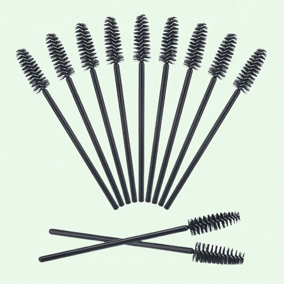 200 Disposable Eyelash Wands, Black Mascara Brushes, Lash Extension Spoolies