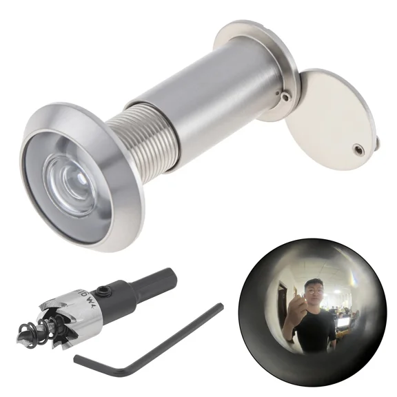 200 Door Viewer & 6Mm Drill Bit Set Hd Optical Glass Lens For 35-65 Mm Doors Us