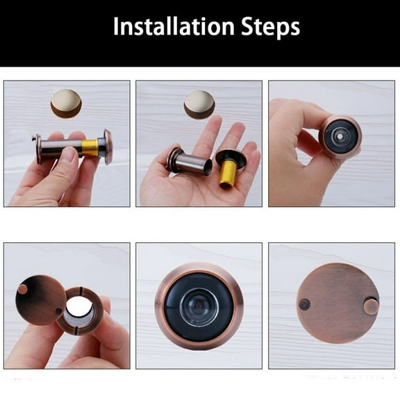 200° Door Viewers HD Glass Lens Wide Angle Peephole Security Hiddens Door Adjustable Glass Lens for Furniture Hardware Tool