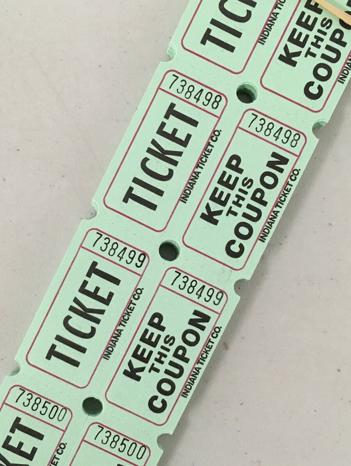 200 Double Stub Raffle Tickets Split the Pot 50/50 2 Part Folded As ...