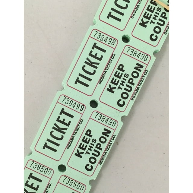 200 Double Stub Raffle Tickets Split the Pot 50/50 2 Part Folded As ...