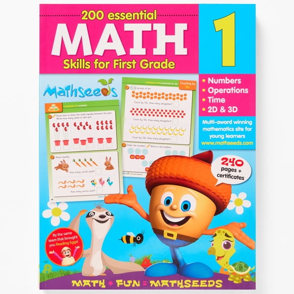 200 Essential Math Skills for First Grade Workbook