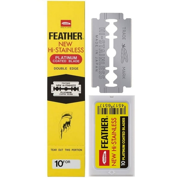 200 Feather Razor Blades NEW Hi-Stainless Double Edge