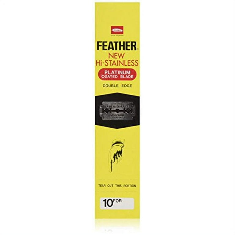 Feather Hi-stainless Double Edge Razor Blades, 200 Pack, Platinum