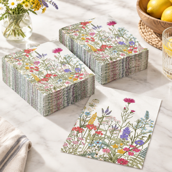 200 Flowers Paper Napkdisposable Flguest Decorative Hand Towels Cocktail For Bathroom Wedding Birthday Party Shower Lunch Dinner K