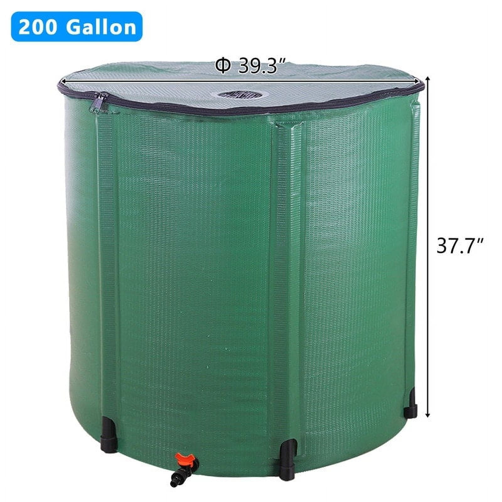 Green 200 Gallon Collapsible PVC Rainwater Collection Barrel