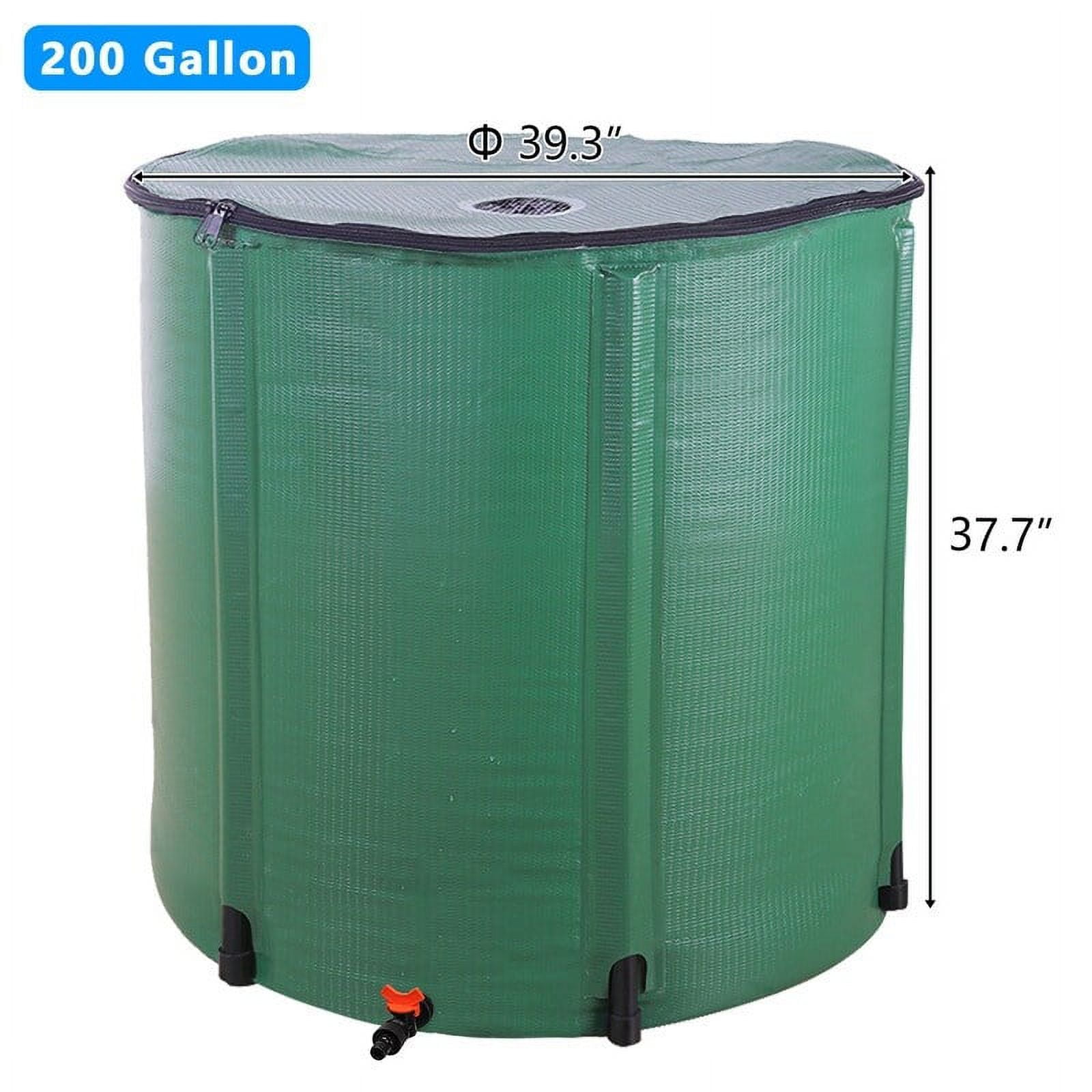 Green 200 Gallon Collapsible PVC Rainwater Collection Barrel