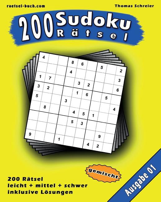 200 Gemischte Sudoku: 200 gemischte Zahlen-Sudoku 01: 200 gemischte 9x9 Sudoku mit Lösungen, Ausgabe 01 (Paperback)
