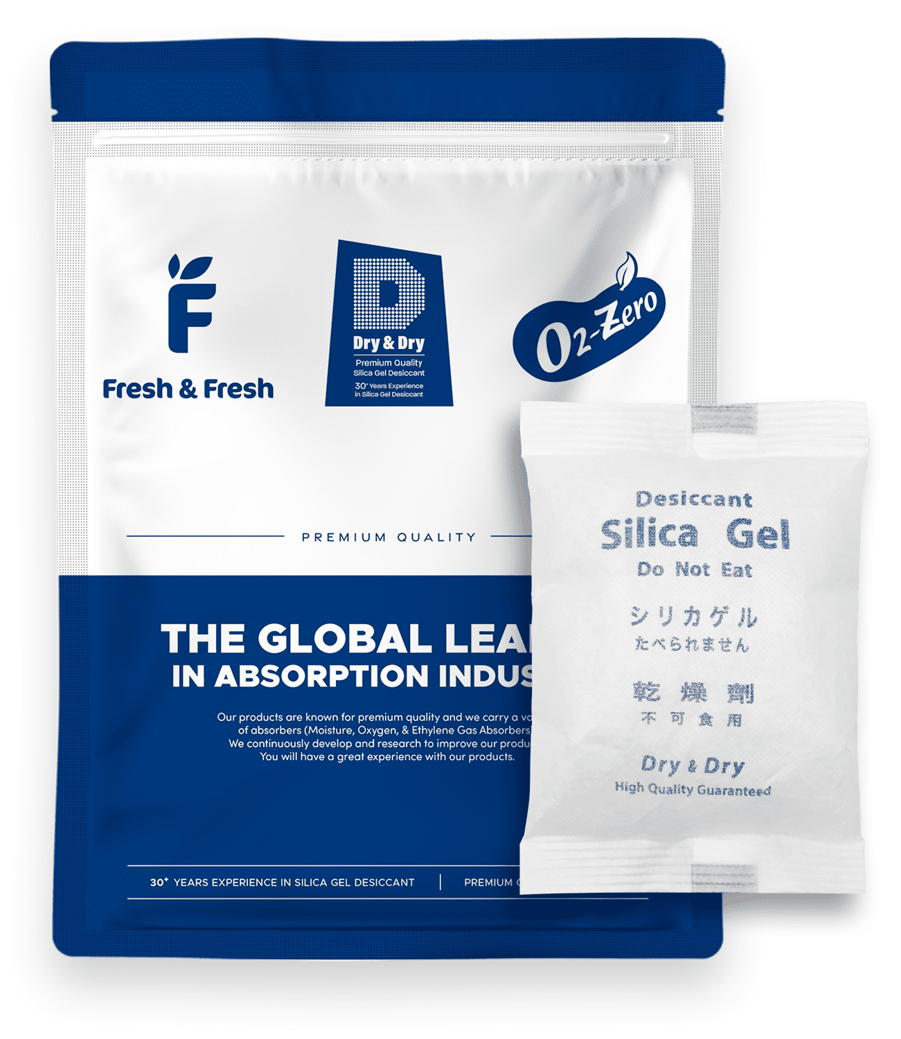 200 Gram [50 Packs] "Dry & Dry" Premium Silica Gel Packets Desiccant Dehumidifiers - Rechargeable Fabric