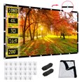 thumbnail image 1 of 200 Inch Projection Screen GAINVANE 4K 16:9 HD Rear Projection Screen Foldable Projection Screen Double Sided Portable Outdoor Projection Screen For Movies, Home Theater, Courtyard Travel, 1 of 10
