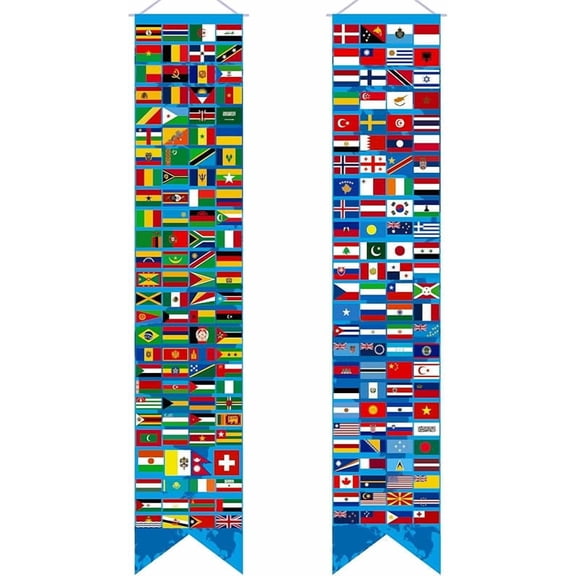 Over 200 International Flag Banner World Flag Banner Welcome Sign for Classroom Decorations Multicultural Around The World Back to School Decorations Country flags Soccer Birthday Party Decor