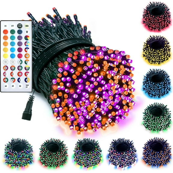 200 LED Christmas Lights Color Changing, 35 Colors 66FT Halloween String Lights with Remote Timer, Connectable Waterproof Twinkle Lights Plug in for Xmas Tree Outdoor Holiday Wedding Party Decor