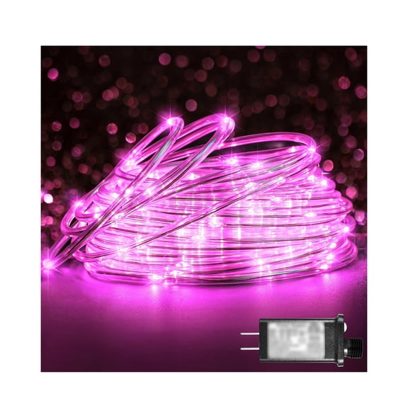 200 LED Connectable Rope Lights, 66FT Outdoor Waterproof Clear Tube Lights, 8 Modes String Lights for Indoor, Garden, Backyard, Patio, Pool, Tree, Holiday, Party, Wedding Decoions, Pink