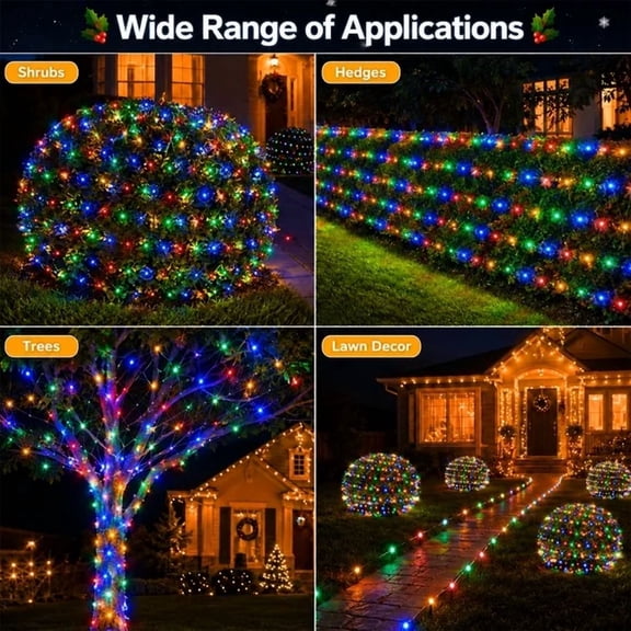 200 LED Halloween Net Lights, Colorful Plugin 8 Modes Waterproof Lights for Indoor Outdoor Yard Party Decor