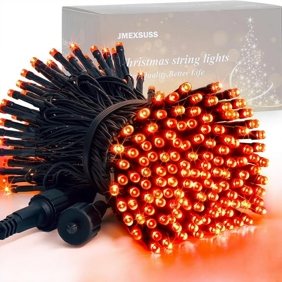 200 LED Orange Halloween Lights Outdoor, 66ft Connectable Halloween String Lights Plug in, 8 Modes Orange Light for Tree Outside Indoor Xmas Party Garden Fence Patio Porch Decor