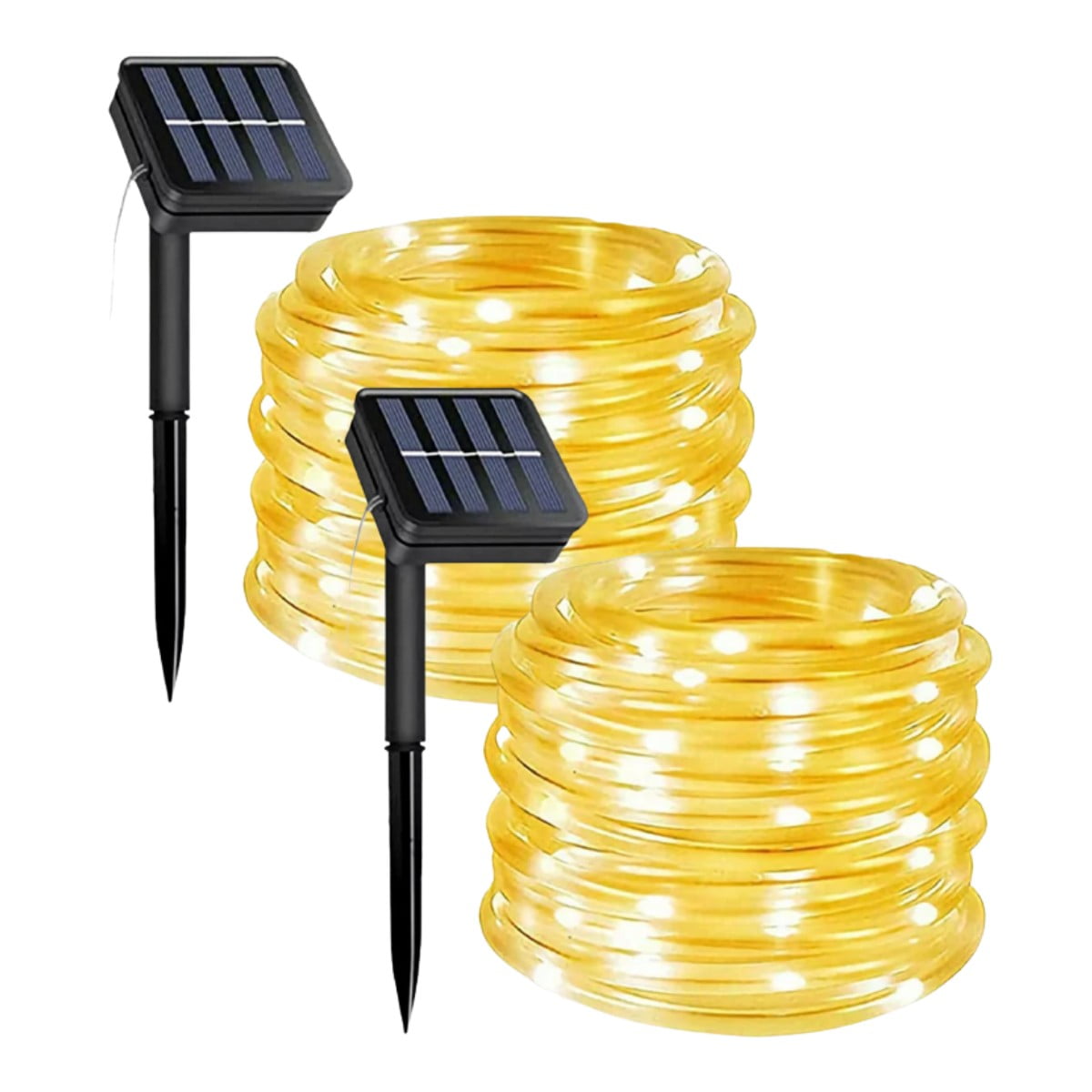 200 LED Solar String Light, 72ft Christmas Wedding Decoration String Lights, Waterproof Outdoor Solar Rope Lights, Warm Tube Lights for Party Deck Yard Garden Porch Camping Decor, 2Pack