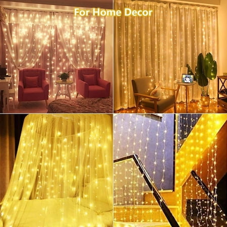 200 LED Solar String Lights Curtain Lights with 8 Lighting Modes Remote Control
