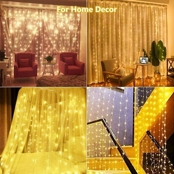 200 LED Solar String Lights Curtain Lights with 8 Lighting Modes Remote Control