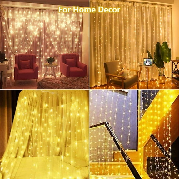200 LED Solar String Lights Curtain Lights with 8 Lighting Modes Remote Control