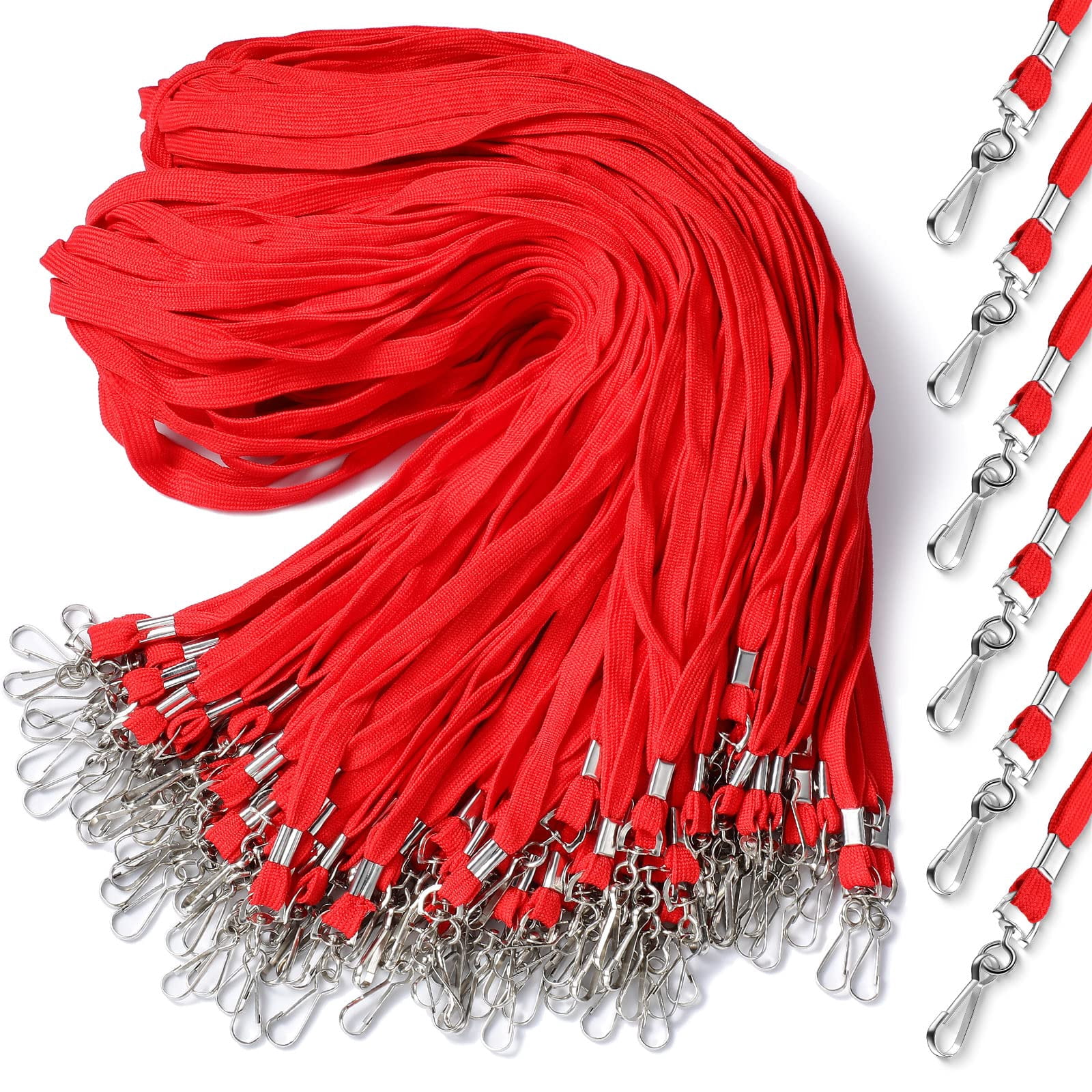 200 Lanyards For Id Name Badge Holder Neck Lanyard Flat With Clips Straps Office School Nurse