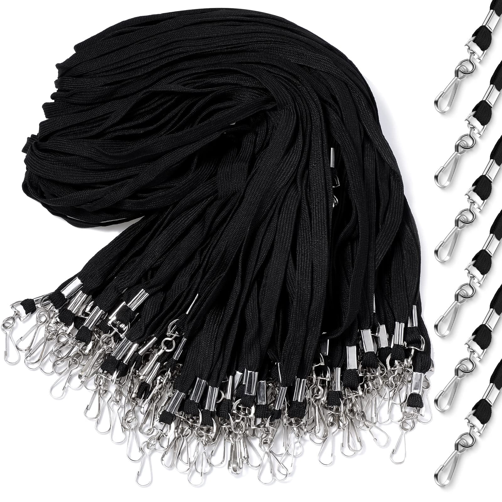 200 Lanyards For Id Name Badge Holder Neck Lanyard Flat With Clips Straps Office School Nurse