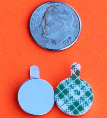 200 Magnets w/Adhesive Tab 1/2 in x 1/16 in Neodymium Disc