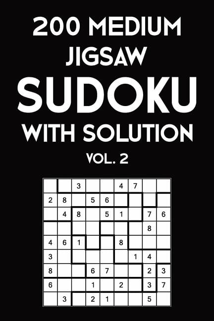 200 Medium Jigsaw Sudoku With Solution Vol. 2: 9x9, Puzzle Book, 2 puzzles per page, (Paperback)