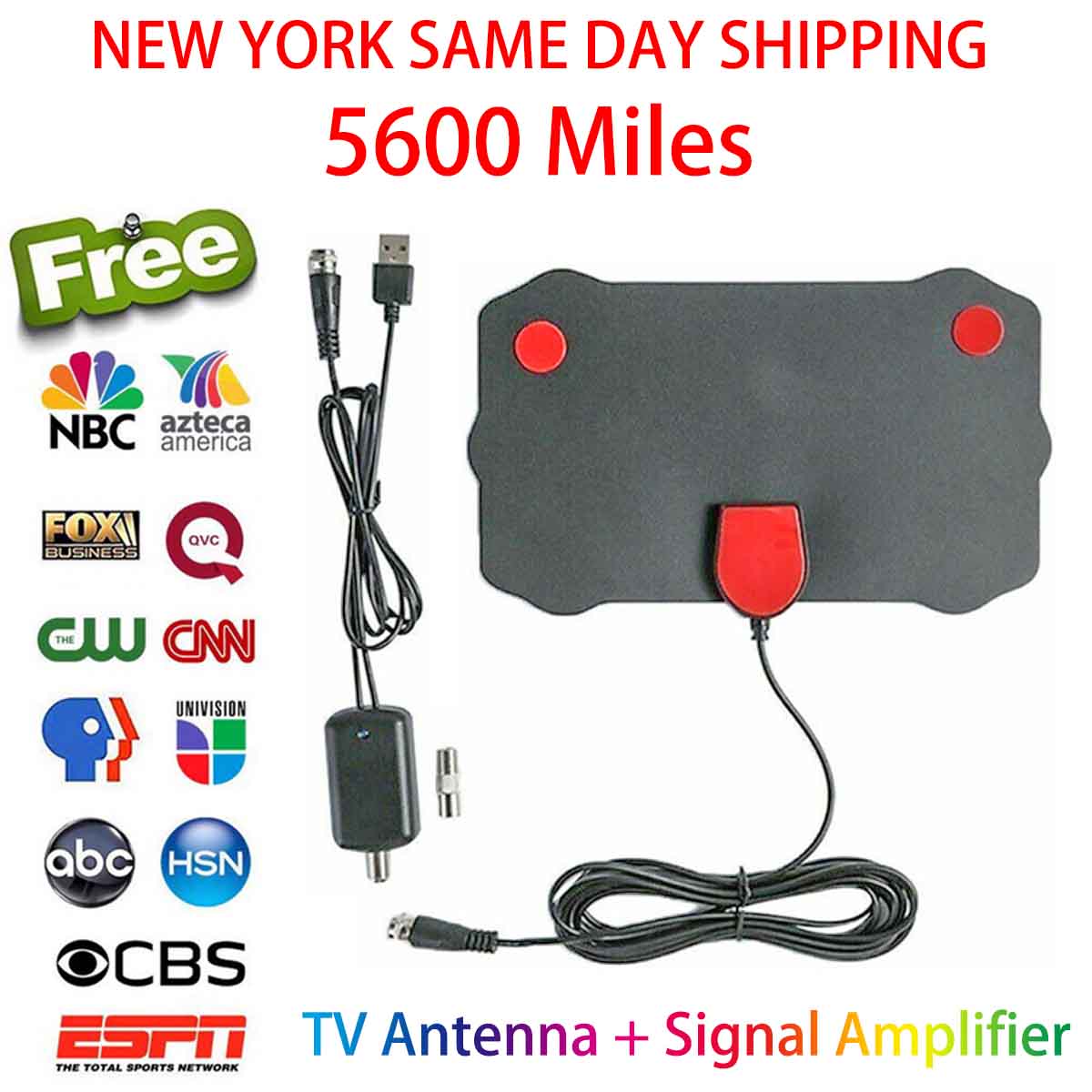 200+ Miles Range TV Antenna,Digital TV Antenna Indoor with Amplifier