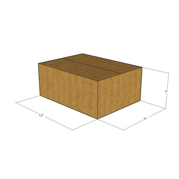 12x9x5 Kraft Brown Corrugated Shipping Boxes, 32 ECT Single-Wall, Qty 200
